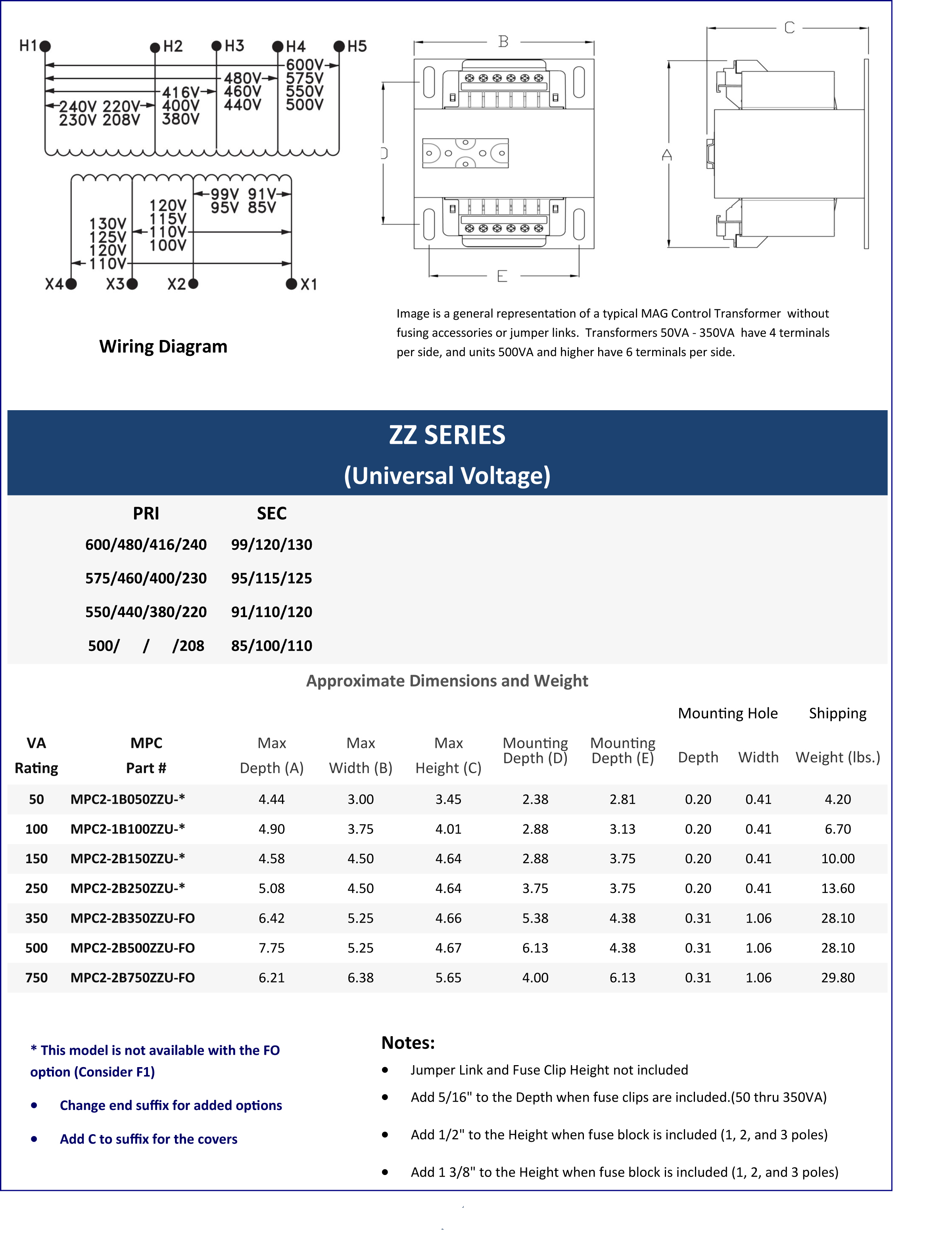 ZZ Series Data Sheet